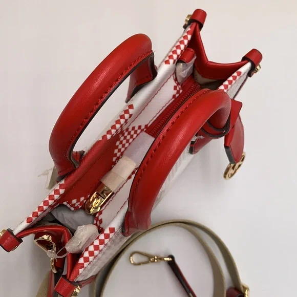 Michael Kors Mirella Extra-Small Logo Crossbody XBODY Shopper Bag Bright Red NWT - Picture 5 of 16